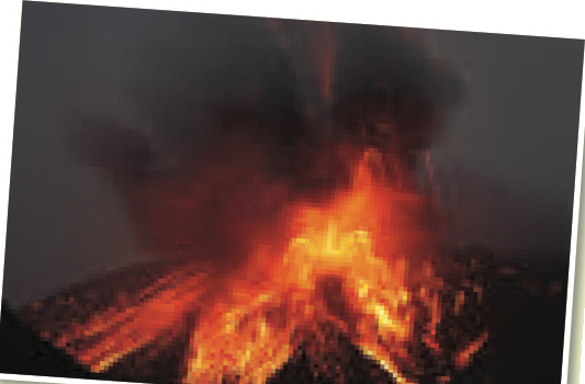 An erupting volcano